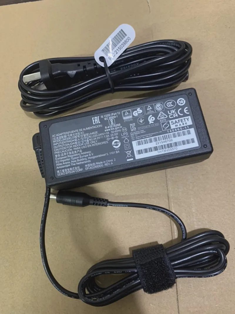 Original AC Adapter WF-100 B581A WF-110 A462E A461H 24V 1A 24W Charger for Epson WorkForce DS-560 Scanner Power Supply