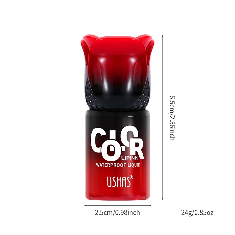 Ushas سلسلة ماكياج شعبية ماتي 3-Color أحمر الشفاه السائل ملمع الشفاه ترطيب طويل الأمد ترطيب ملمع الشفاه ملمع الشفاه ملمع الماء
