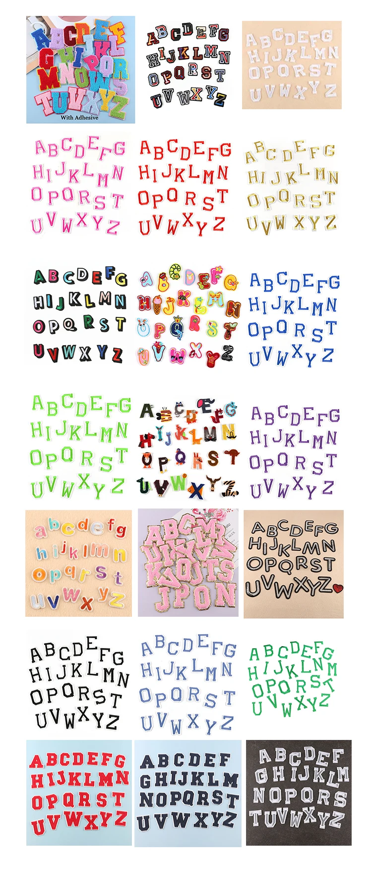 3D Cartoons 26 letters Alphabet Patch Embroidery Iron Patches For Clothing Sew On Patches Decor Home Gargen Jacket