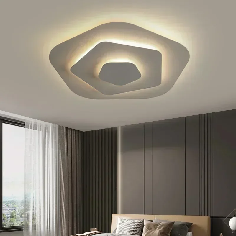 LED plafond lustre nordique Simple rond plafonniers salon salle à manger chambre couloir maison intérieur nordique lampes éclairage