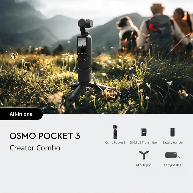 Osmo Pocket 3 Creator Combo 3-Achsen-Handstabilisator Gimbal-Kamera Live-Vlog-Kamera mit DJI MIC