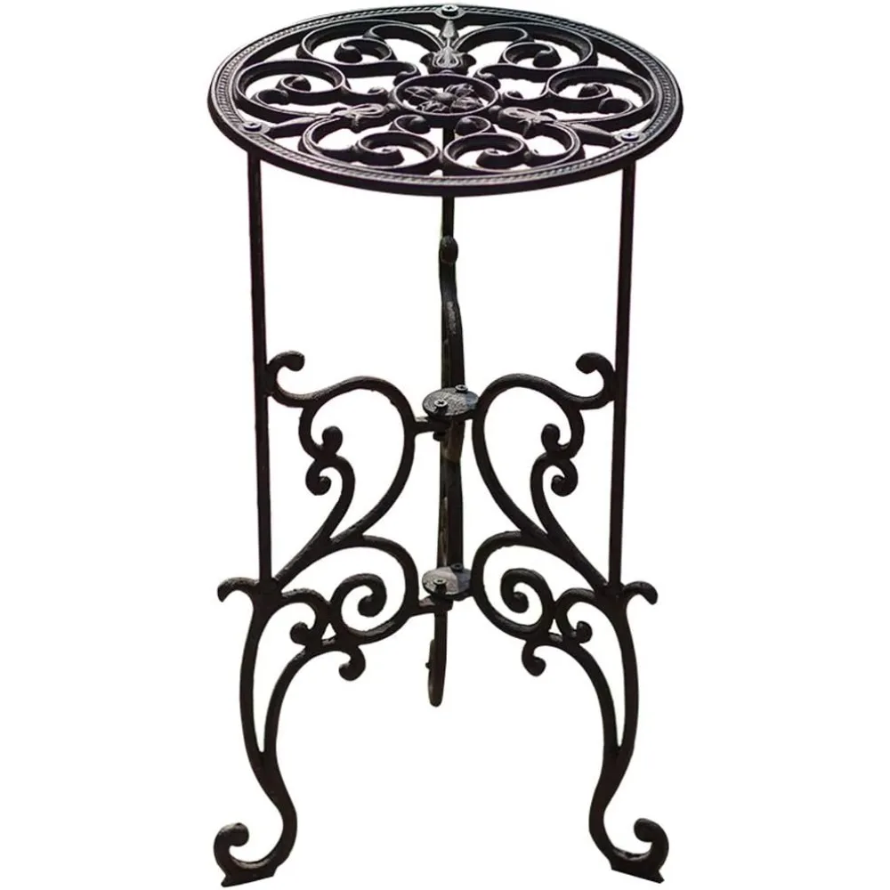 

Heavy Duty Cast Iron Potted Plant Stand,1Decorative Flower Pot Holder,Vintage & Rustic Style Indoor Outdoor Garden pot