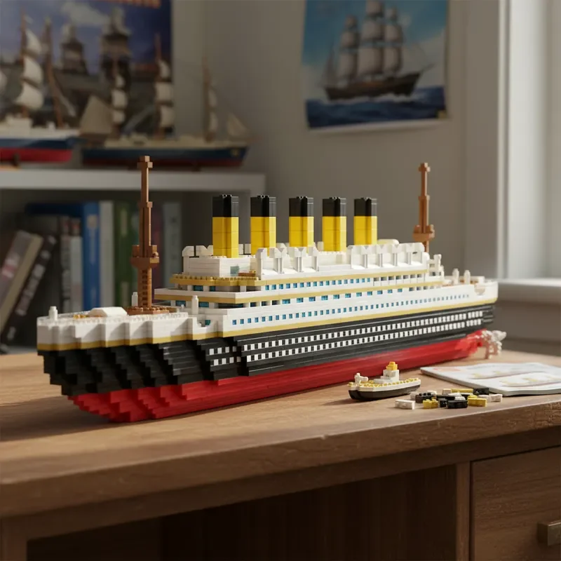 

3200pcs NEW Creative Boat Collection Micro Building Blocks Toys Titanic Model DIY tabletop decorations birthday Christmas gift