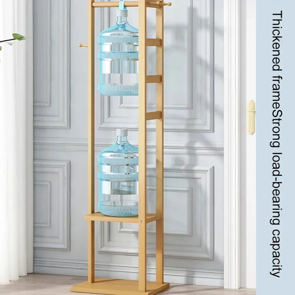 Phyllostachys Pubescens Coat Racks All Solid Wood Floor Mounted Hanger Bold Hanging Rod Multi Function Simplicit Home Furniture