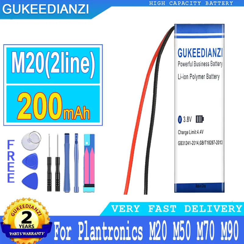 200mah gukeedianzi Akku (2 Zeilen) für Plant ronics m20 m50 m70 m90 e10 e80 für Explorer 80 Bluetooth-Headset