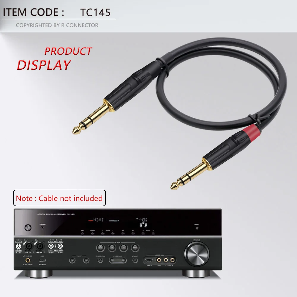 2PCS Stereo 6.35MM Jack 6.3MM Male Plug Soldering Wire Connector 1/4 Inch Stereo Microphone Plug Jack Connector