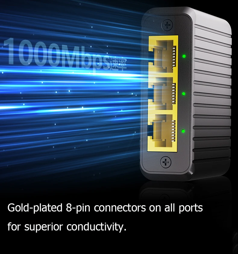 Przełącznik sieciowy 1000Mbps Ethernet Adapter 1 na 2/3/4 RJ45 LAN Rozdzielacz Internet Gigabitowy Switch do PC Laptopa TV Box Router — zdjęcie produktu 6