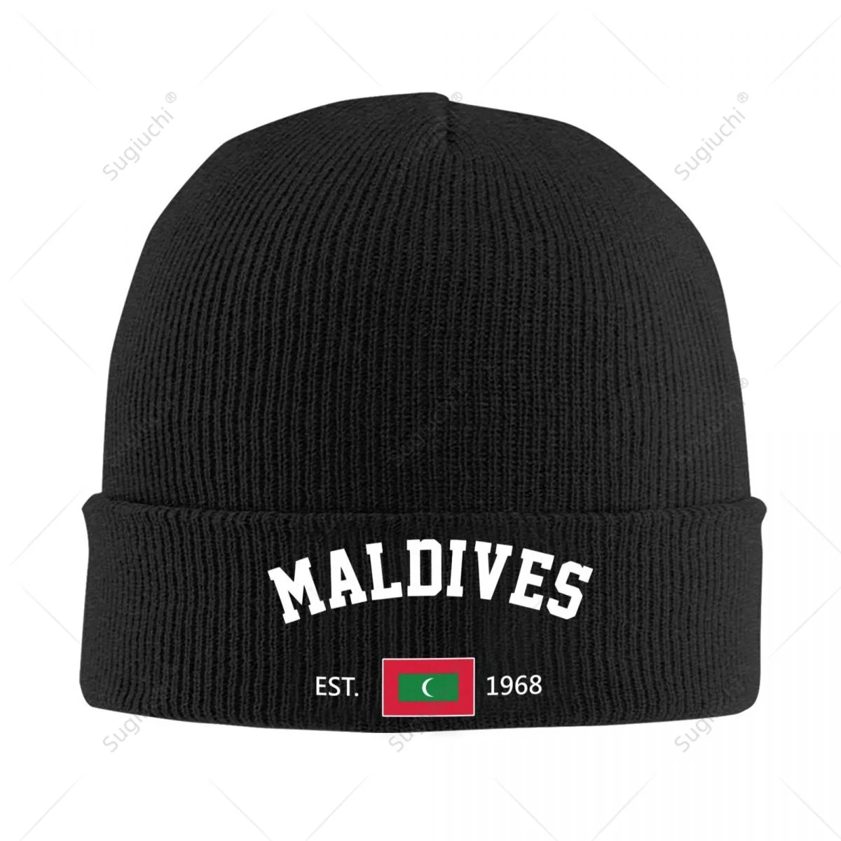 Knitted Hat Unisex Maldives EST.1968 Independence Day For Men Women Boys Winter Autumn Beanie Cap Warm Bonnet