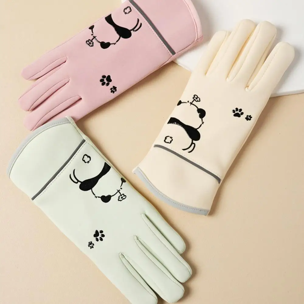 قفازات الشتاء للأطفال لينة مريحة صوف مبطن تصميم قفازات رقيقة مكافحة الدراجة ركوب الثلوج اللعب الرياضة زلة الكرتون V5U2