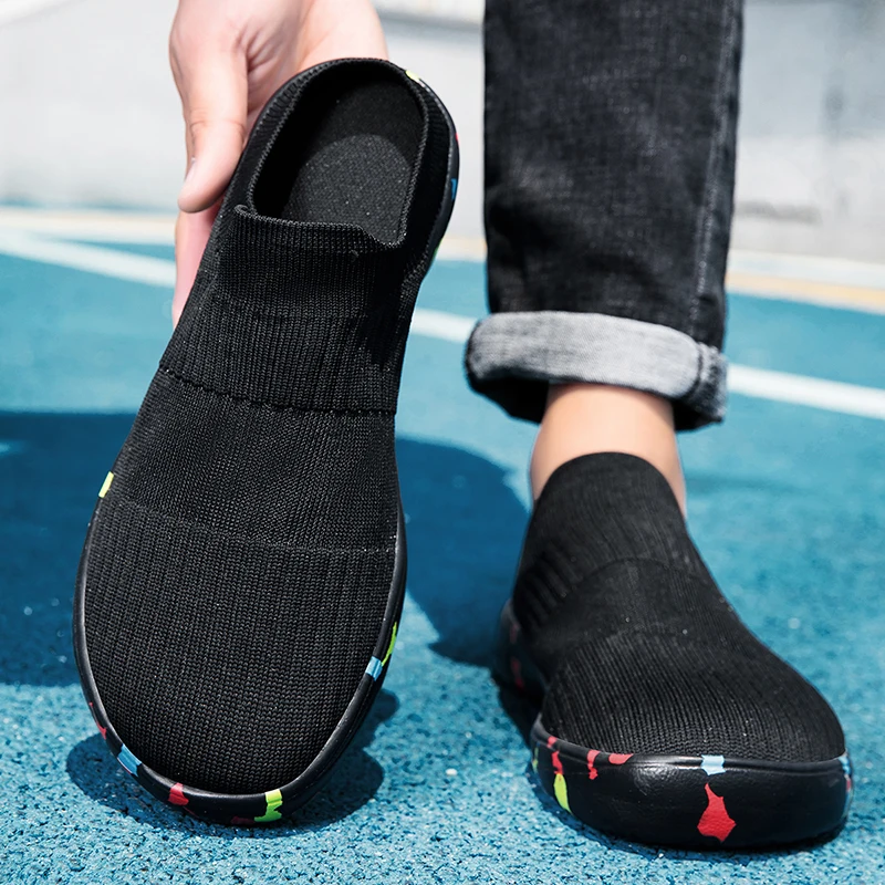 

YRZL тренировочная обувь для мужчин без шнуровки 2025, нескользящие спортивные прогулочные кроссовки, легкая удобная спортивная обувь для мужчин