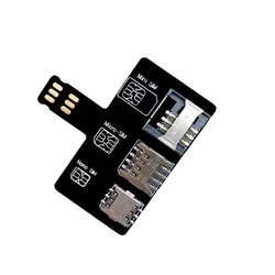 Adaptador de ranura para tarjeta SIM 4 en 1, cambiador de tarjeta rápida, soporte de lector de tarjeta SIM para iPhone, reinicio gratis, Nano, no T10