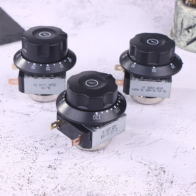 1Pc Warm Cabinet Disinfection Cabinet Oven Parts 60/90/120Min Microwave Oven Knob Timer Switch With Bell Mechanical Time Switch
