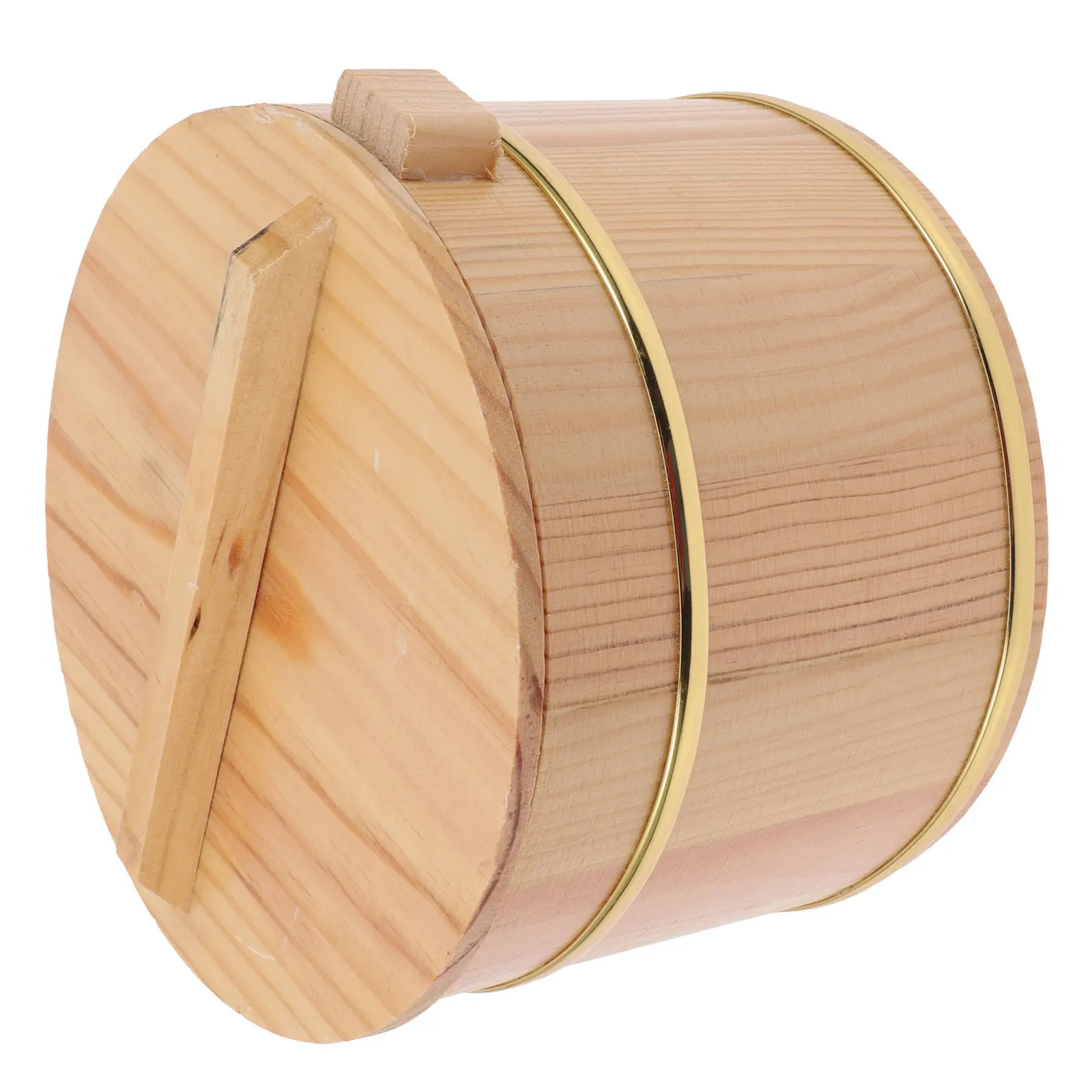 

1Set Wood Bucket with Lid Multi-Function Kitchen Gadget Practical Easy to Use for Rice Tofu Sushi Suitable Various