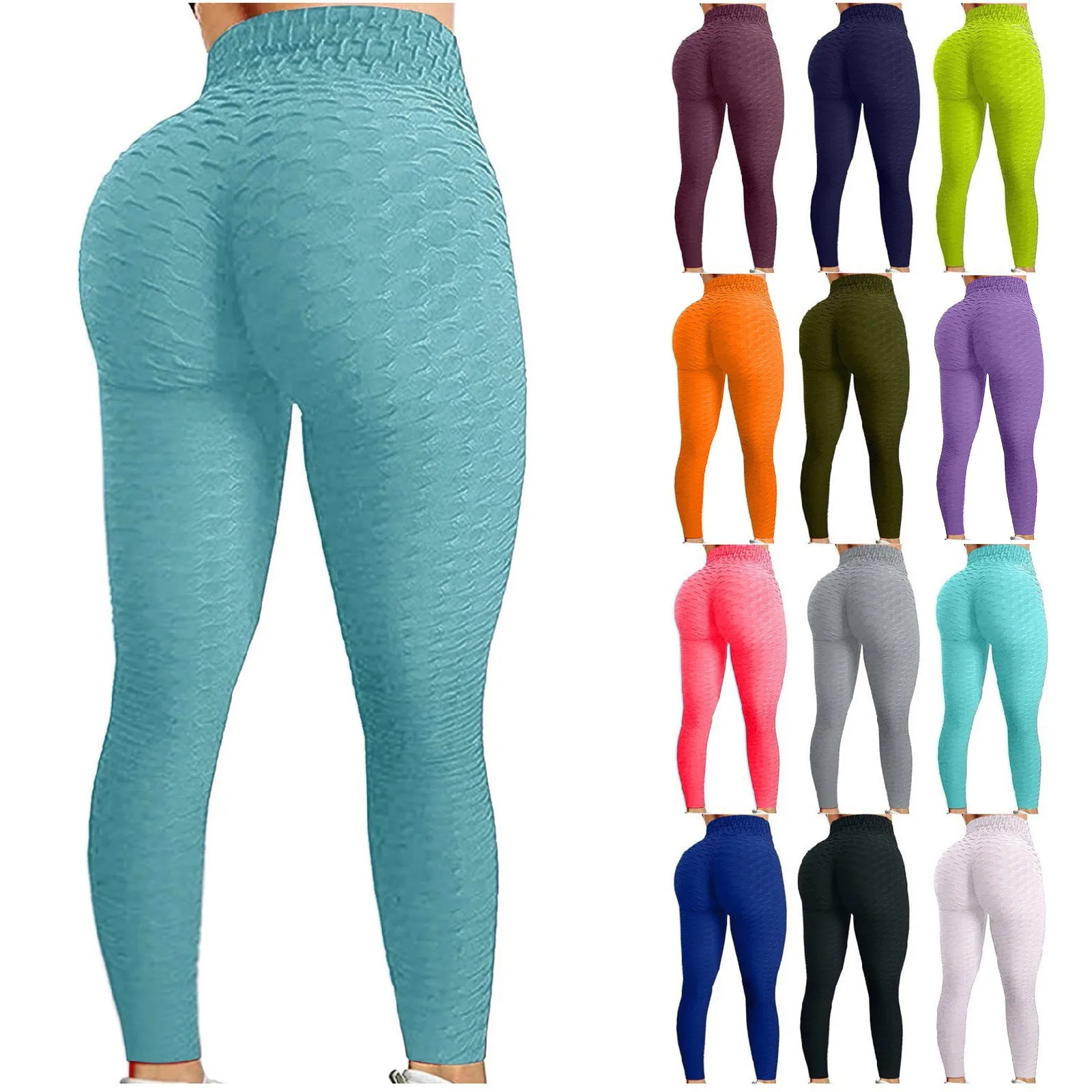 Women Sports Pants Women\'s Bubble Hip Lifting Exercise Fitness Running High Waist Yoga Pants For Women Fashion