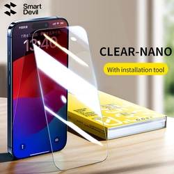 SmartDevil 2/3 Pcs Screen Protector for iPhone 16 Pro max 16 15 14 Anti-fingerprint HD Tempered Glass Film for iPhone 13 Pro 12