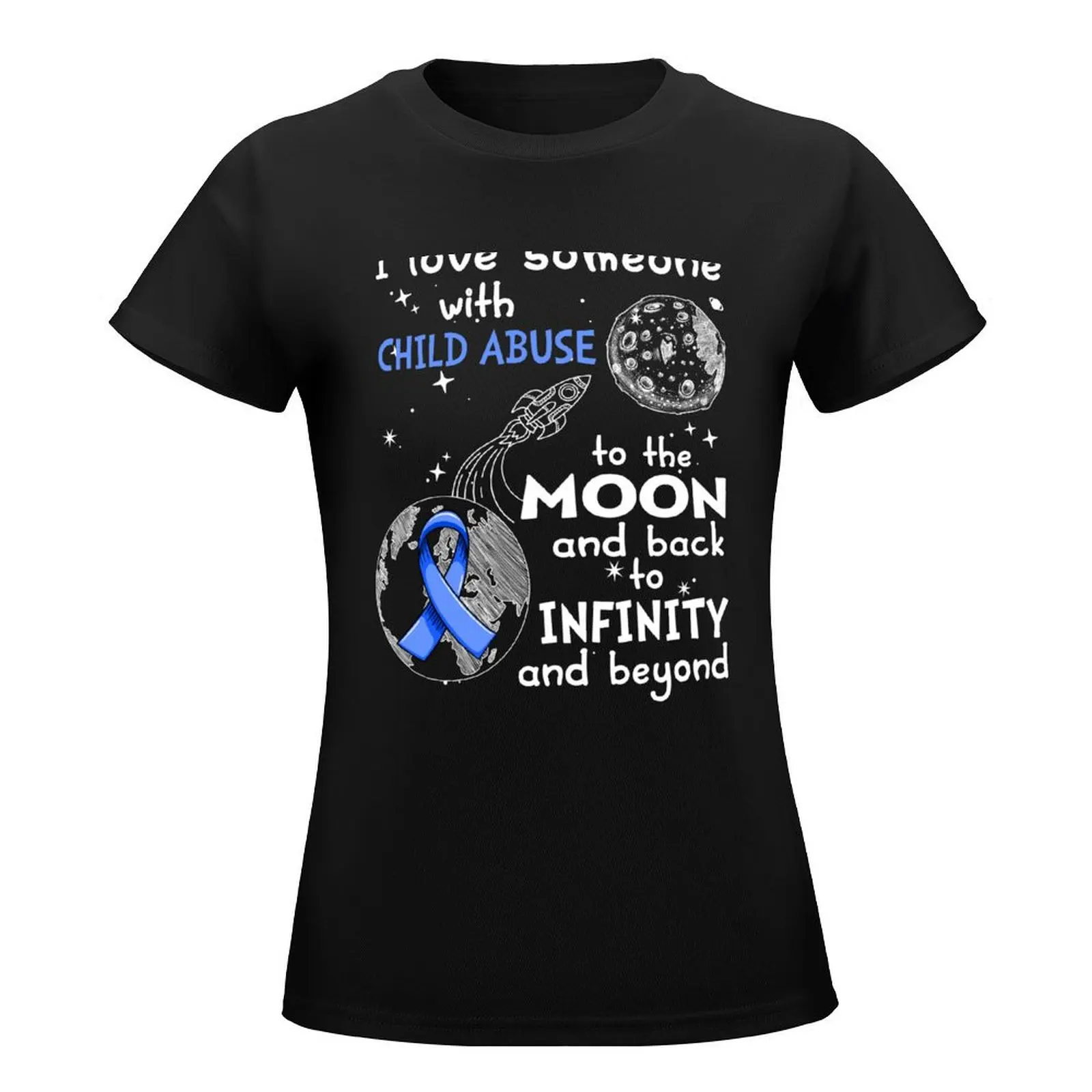 I Love Someone With Child Abuse To The Moon And Back T-Shirt summer top tees Short sleeve tee Women's summer blouses 2024