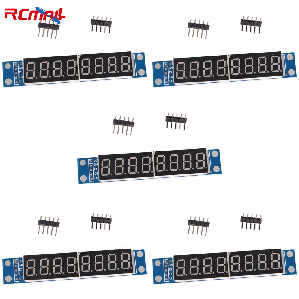 

RCmall, 5 шт., 8-значный цифровой зеркальный модуль управления, красный для Arduino M61 MAX7219 EWG