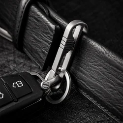 Real TC4 Alloy Titanium Durable Men's Keychain Wearable Belt Hanging Waist Car Key Chain Key Ring The Best Gifts For Men