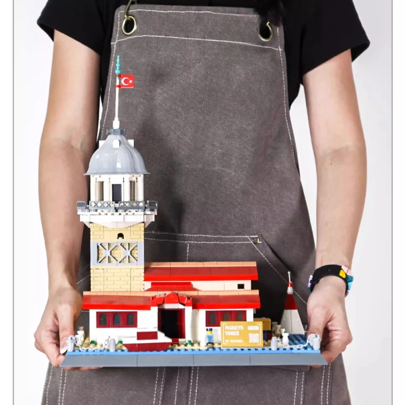 SEMBO トルコ イスタンブール マイデンタワー 組み立てブロック 手組み立て式 外国建築 クリエイティブモデル デスクトップ教育玩具