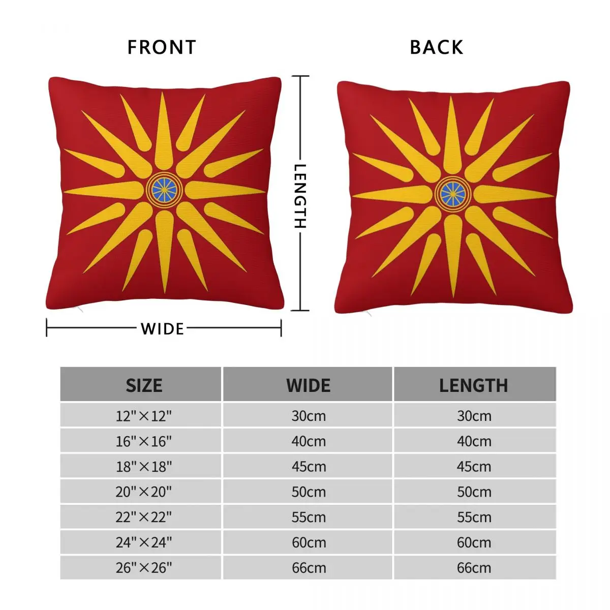 Macedonia Kutlesh Sun Vergina Square Pillowcase Polyester Linen Velvet Creative Zip Decorative Pillow Case Home Cushion Cover
