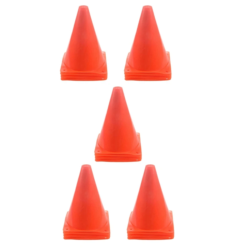 

7-Inch Plastic Traffic Cones (30-Pack) Physical Education Sports Training Gear Soccer Training Traffic Cones