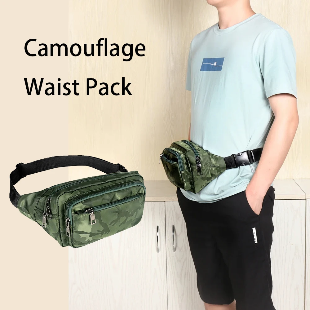 Camouflage Waist Pack Outdoor Multi-layer Sling Tactical Multi-function Bag Waterproof Phone Wallet Pouch Waterproof Men's Bags