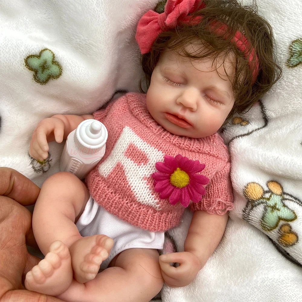 12-calowa lalka reborn z pełnym, silikonowym ciałem, otwierającą się ustami, z włosami, z możliwością mycia, miękka, idealna na prezent urodzinowy lub świąteczny.