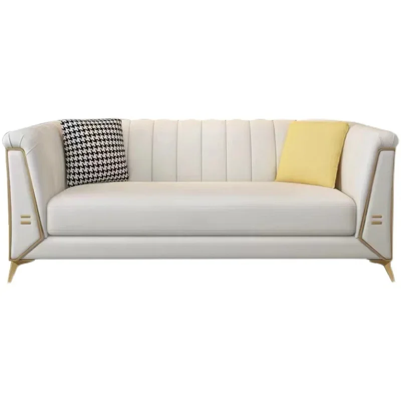 

Nordic light luxury small apartment, double and triple leather art combination is simple, modern single leisure sofa