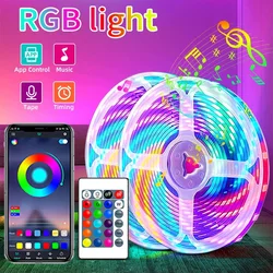 Rgb levou tira de luz, 1-30m, 5050, rgb, ws2812b, usb, bluetooth, wi-fi, 5v, flexível, fita diodo, tv backlight