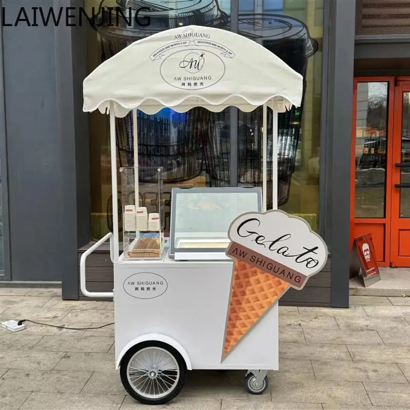 

HLZ New Popular Ice Cream Sales Vehicle Movable Display Cabinet Commercial Multifunctional Stall Vehicle