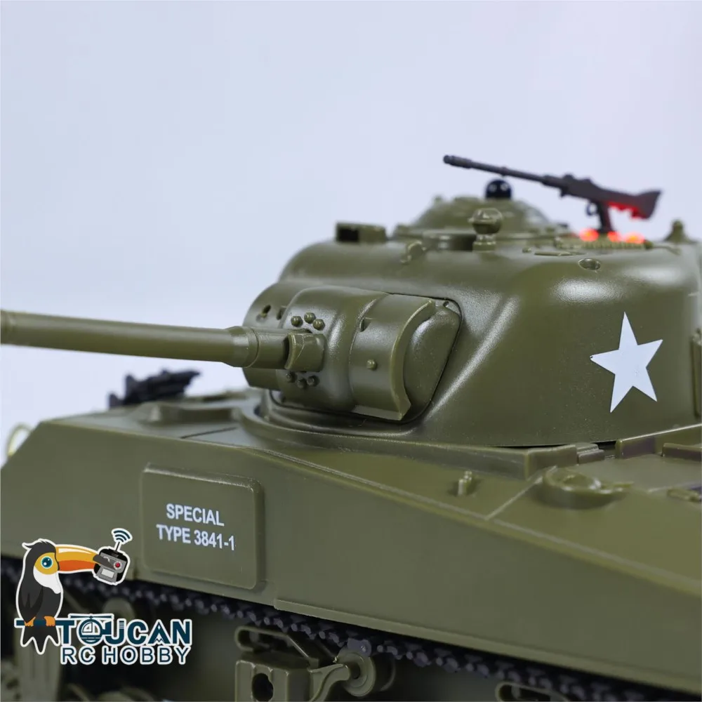 Heng Long 1/30 RC Battle Tank Sherman M4A3 3841-01 2.4G Remote Control Miniature Toy Tanks Compact Play TH23393-SMT7 - view 5