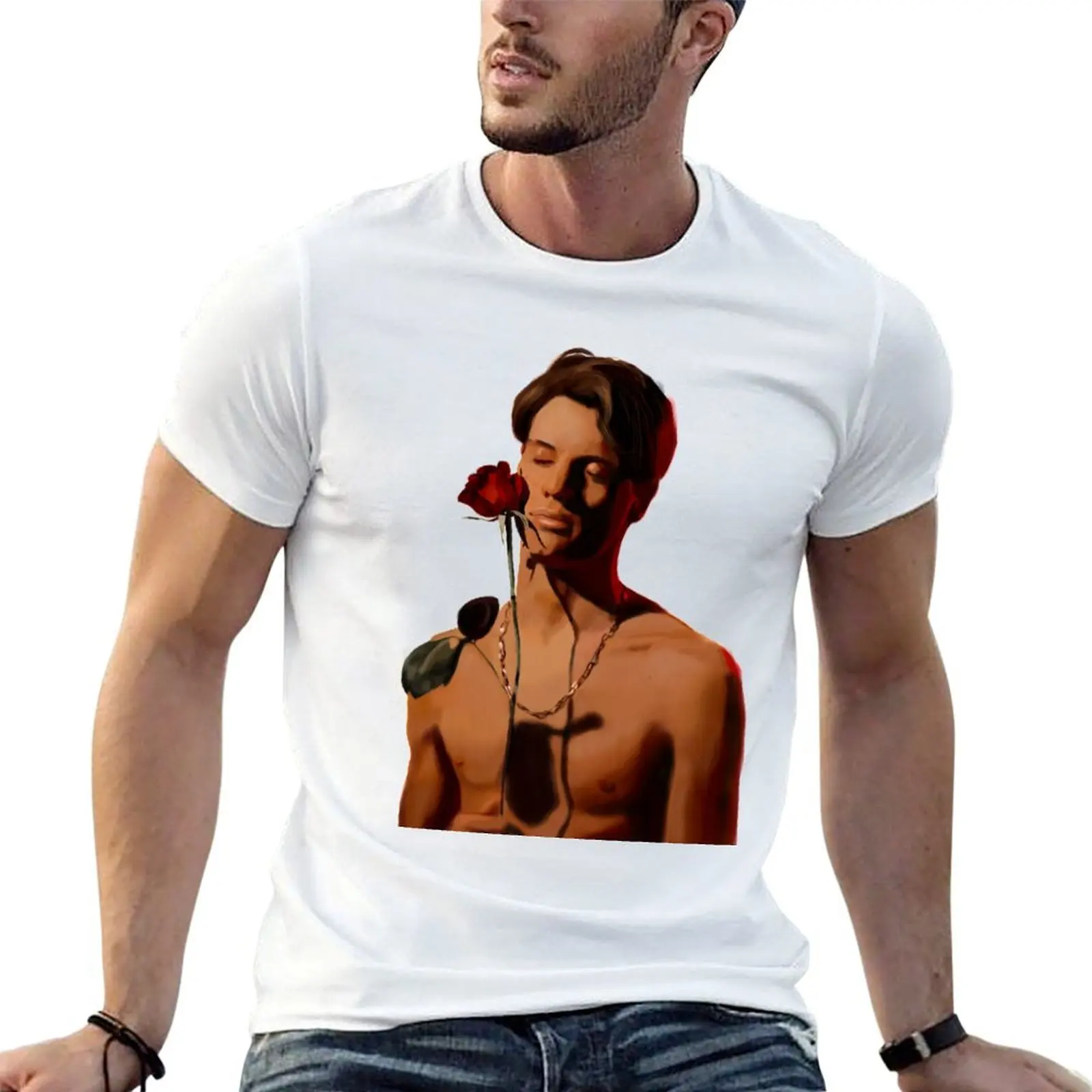 

Jace Norman Flaunt Magazine Sketch T-Shirt cotton t shirts man 100% black cotton t-shirt plain for man package T-Shirt