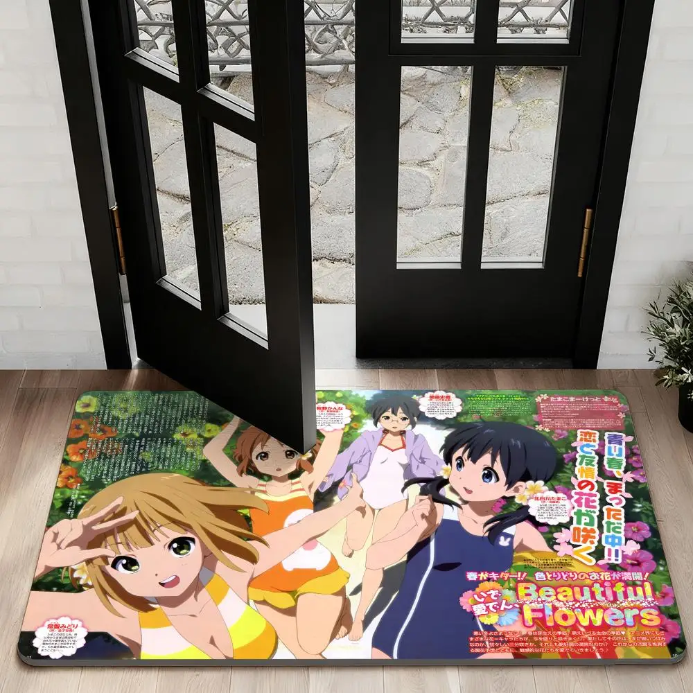 

Kitashirakawa Tamako l-Love Story Floor Mat Diatom Bath Mat Absorbent Quick Dry Non-Slip TPR Backing Soft Plush Draining Rugs