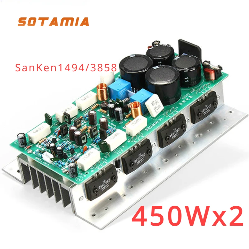 

SOTAMIA 800W Mono Power Amplifier Audio Board SanKen1494/3858 450Wx2 Hifi Stereo Amp Sound Speaker Amplifier Board Dual AC24-36V