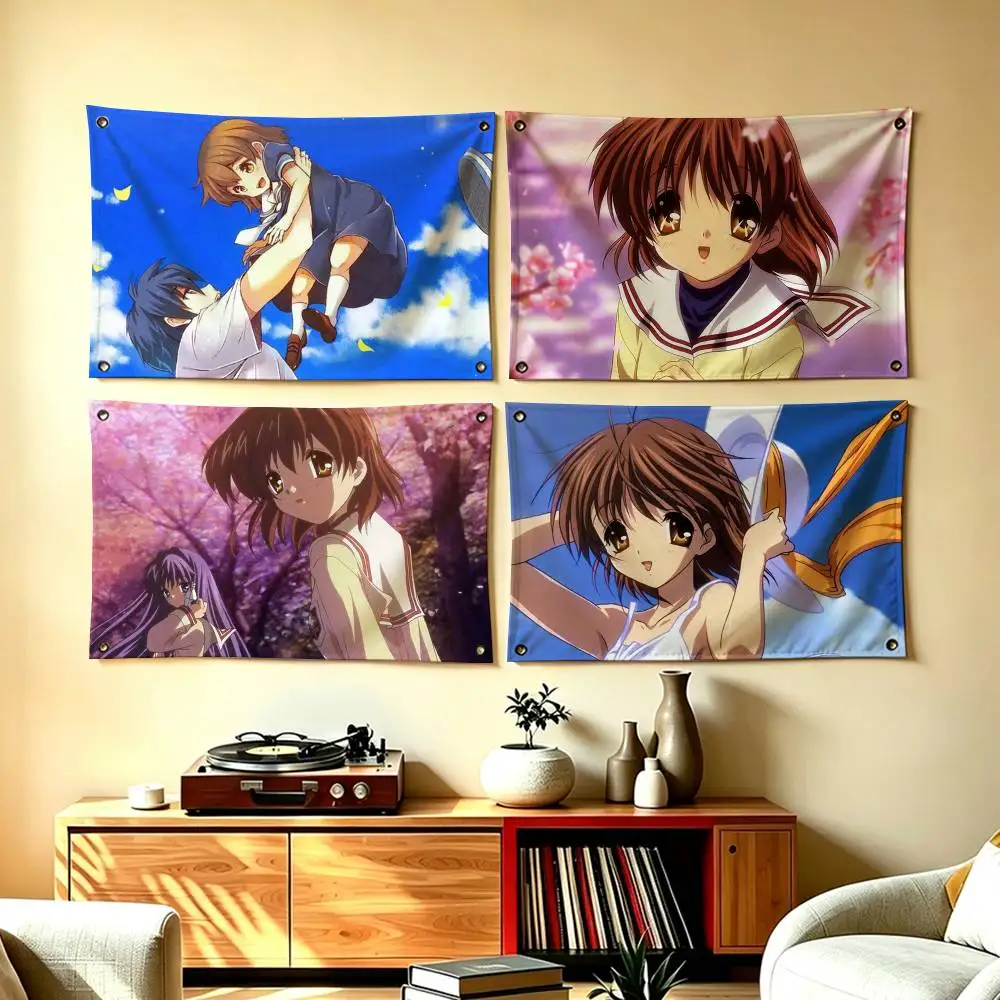 Cute Anime C-Clannad After Storys  Flags Wall Hanging Tapestry Outdoor Garage Room Decorative flag Background Blanket