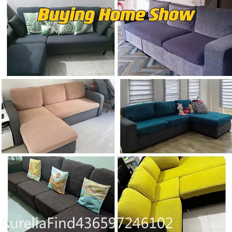 Elastic Polar‑Fleece Sofa Seat‑Cushion Slipcover 10‑Sizes Furniture Protector Mat For Pet Kids Living‑Room Home Chair Sofa Daily Use