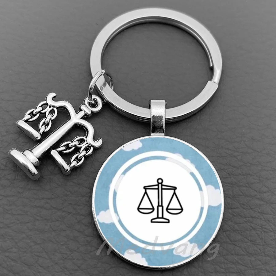 balance keychain pendant Convex glass judicial justice key chain Justice Judge keyring key keyholder lawyer Jewelry gift