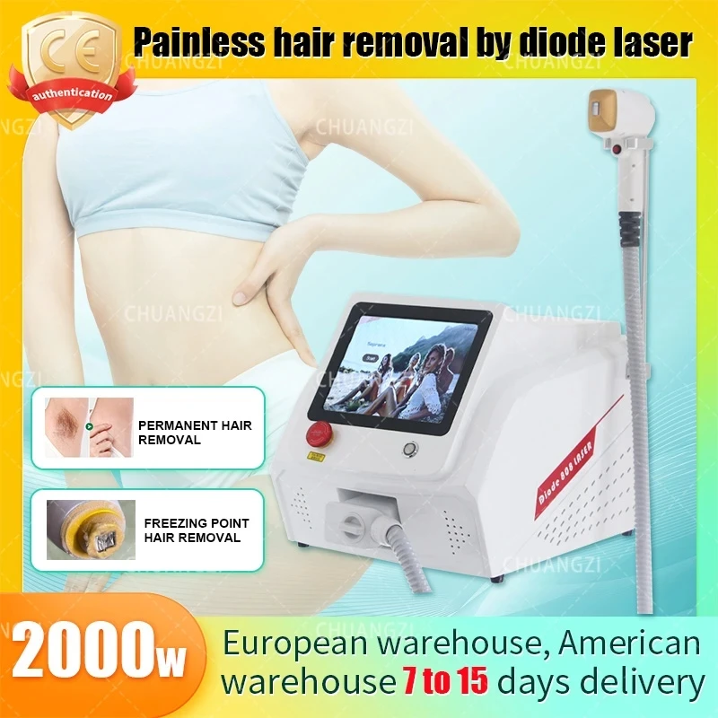 The Best-selling 2000W American Laser 3-wavelength Ice Platinum Portable Hair Remover, 755nm, 808nm, 1064nm Diode Laser