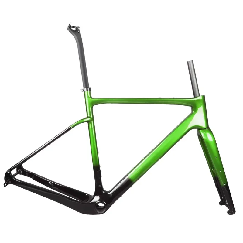AIRWOLF 카본 그래블 프레임 700C T1100 풀 히든 케이블 그래블 자전거 프레임 쓰루 액슬 디스크 브레이크 카본 그래블 자전거 프레임 세트