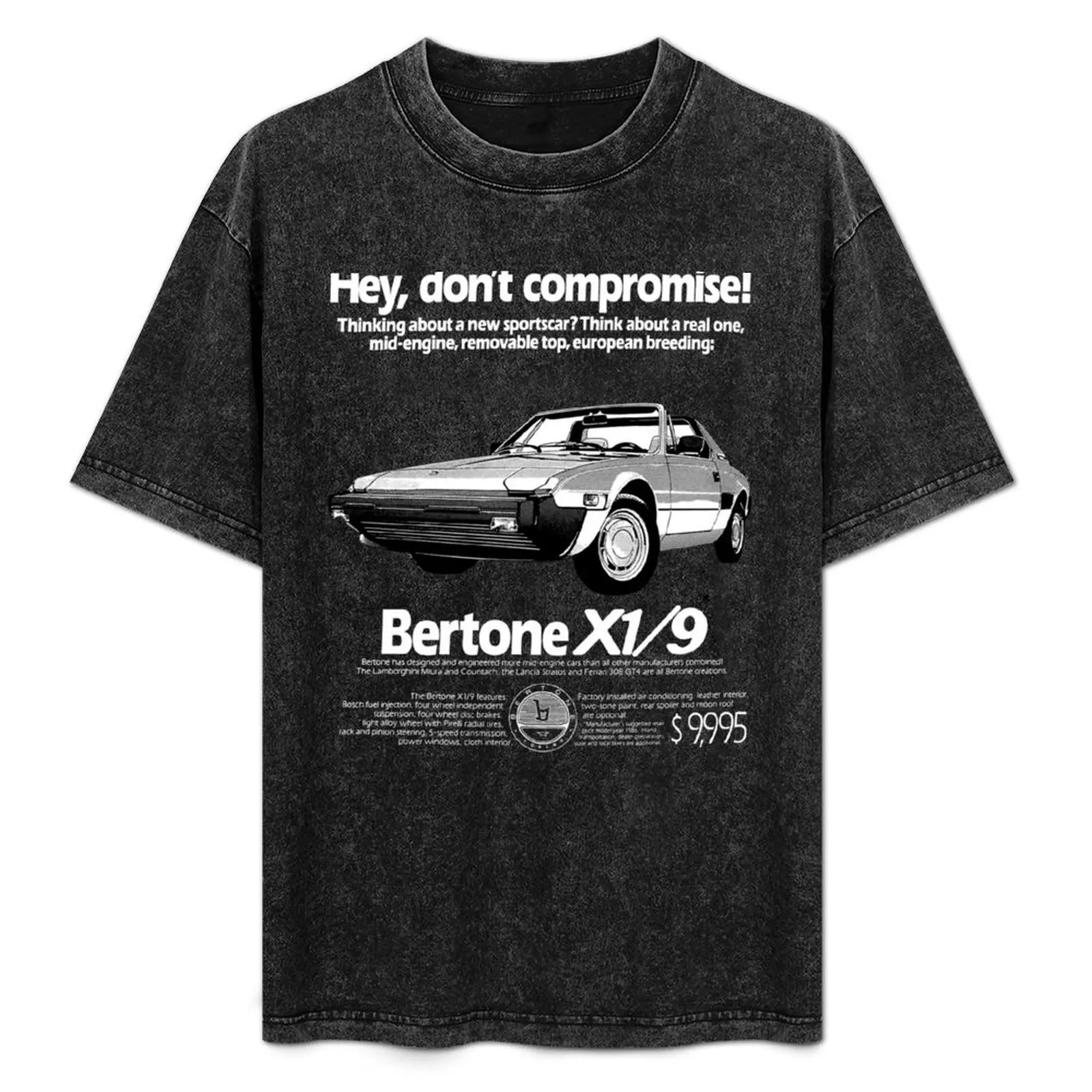 

X1/9 BERTONE - ADVERT T-Shirt Soft Basic Cotton Short Sleeve Tee
