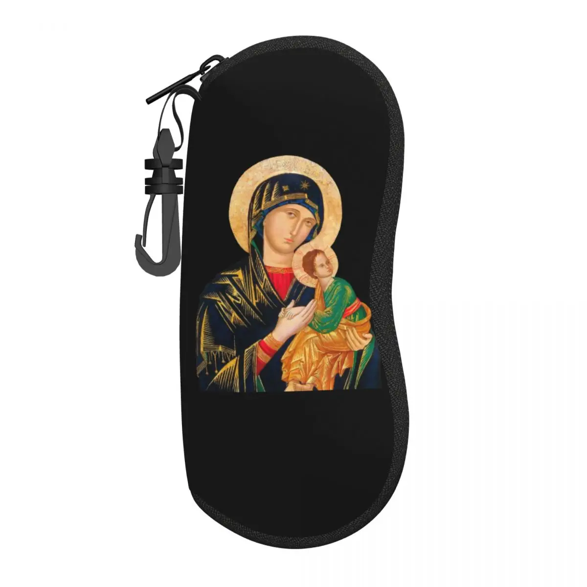 Custom Our Lady Of Perpetual Help Shell Eyeglasses Protector Cases Fashion Sunglass Case Catholic Virgin Mary Glasses Bag