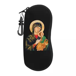 Custom Our Lady Of Perpetual Help Shell Eyeglasses Protector Cases Fashion Sunglass Case Catholic Virgin Mary Glasses Bag