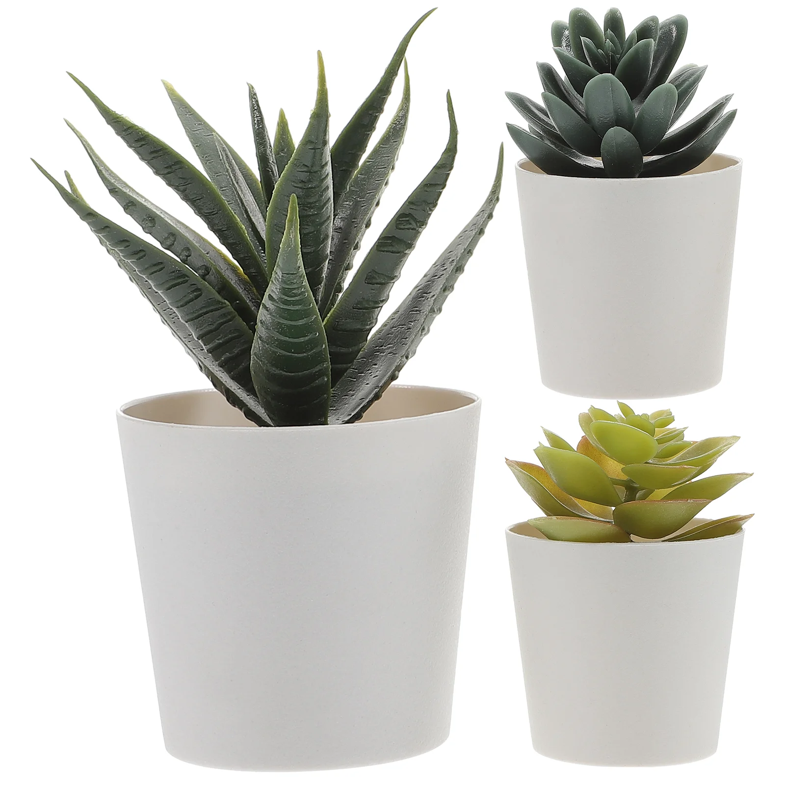 

3 Pcs Simulation Succulent Potted Plant Realistic Bonsai Figurine Fake Imitation Ornaments Plastic