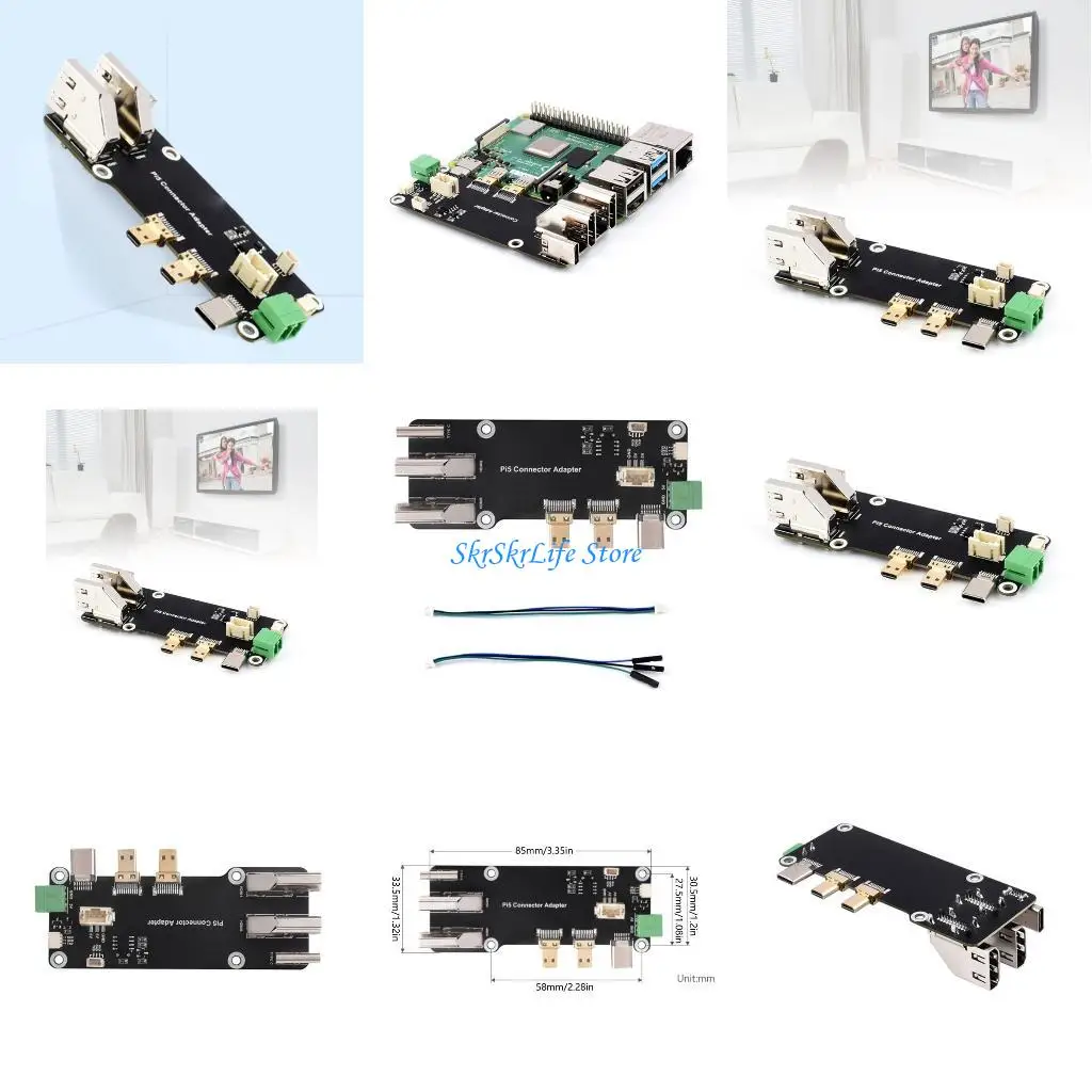 

E65E Adapter Double 4K Output For RPI 5/4B Version Highly Definition Video And Auditory Needs