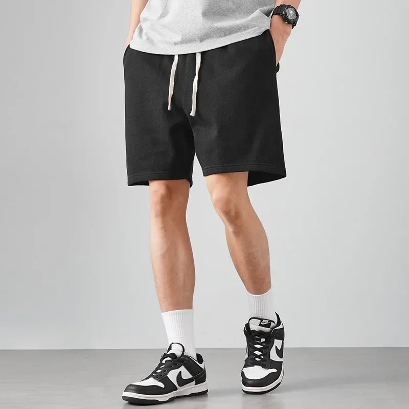 

US Oversized Summer Solid Shorts Men Elastic Waist Men Shorts Outwear Black Casual Beach Gym Shorts Daily Fashion Men 50 52