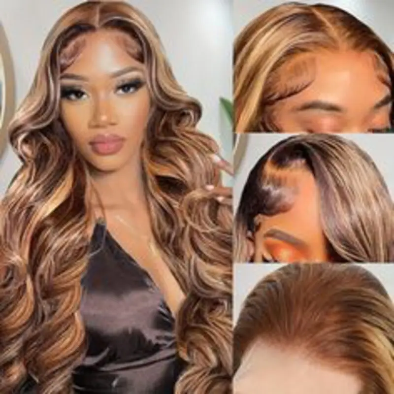 250 Density Pre-Plucked Hairline Wig With Baby Hair For Women Bleached Knots Colored Wig With Baby Hair For Women