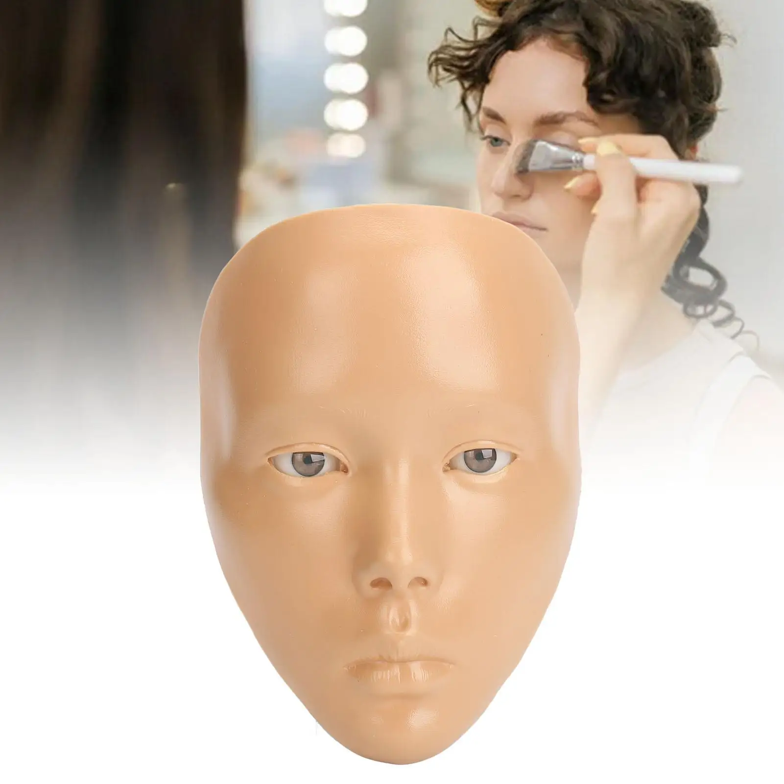 Reusable Silicone Makeup Practice Board - Full Face Tool with 5D Detachable Eye Design for Professional Cosmetics Training