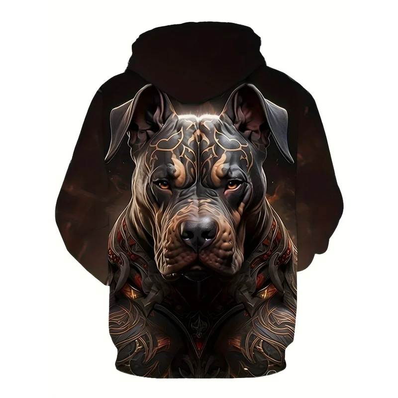 New Men's Plus Size 3D Dog Print Hoodie Cool Creative Fashion Pullover Casual Daily Street Style Comfortable Men's Top Hoodie