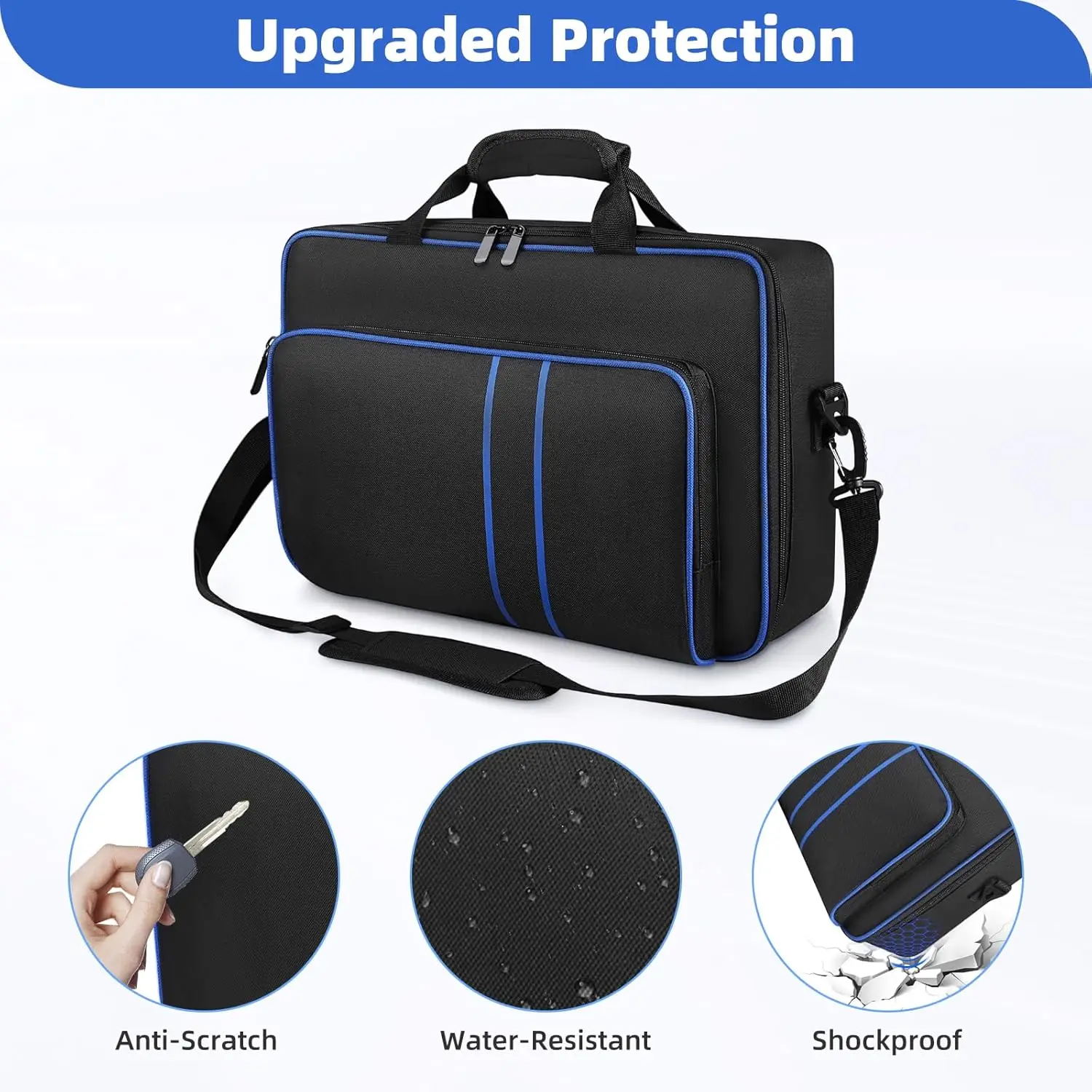 Estojo de transporte para ps5, bolsa de transporte de viagem para console playstation 5, bolsa de armazenamento portátil compatível com disco e cabo ps5