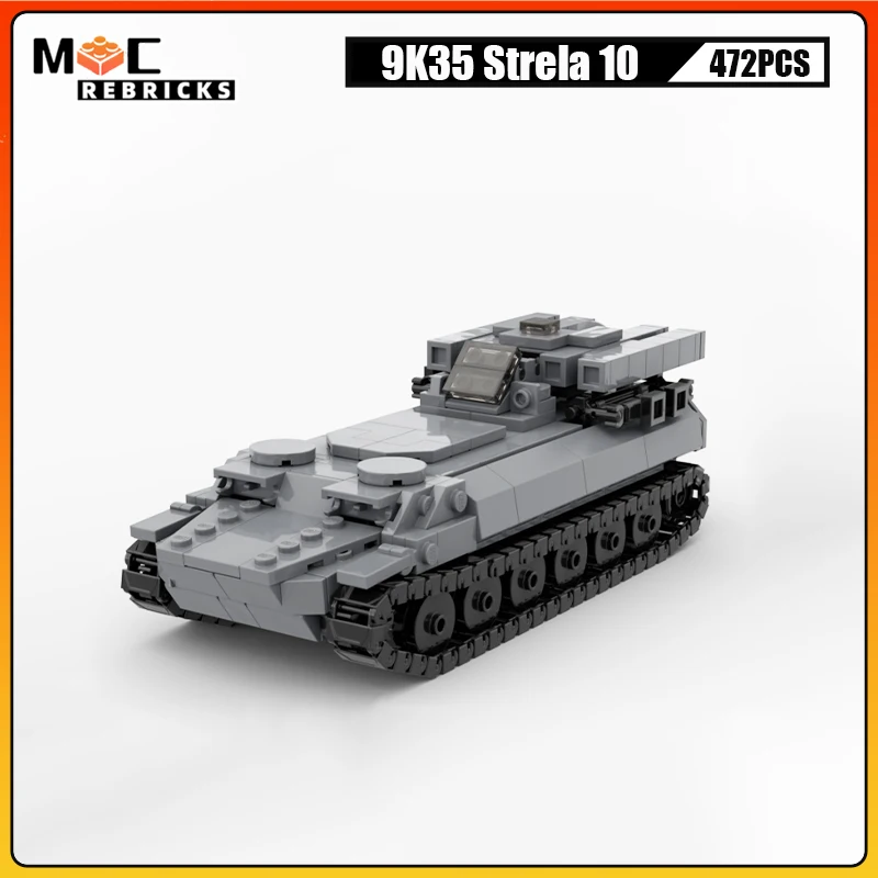 Military Tank Russian 9K35 Surface-to-air Missile System launcher Vehicle Building Block Model Brick Toys Children's Gifts